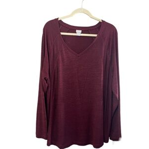 Chicos Sweater Women 20 Red Tunic Neutral Classic Minimalist Mature Resort 80s